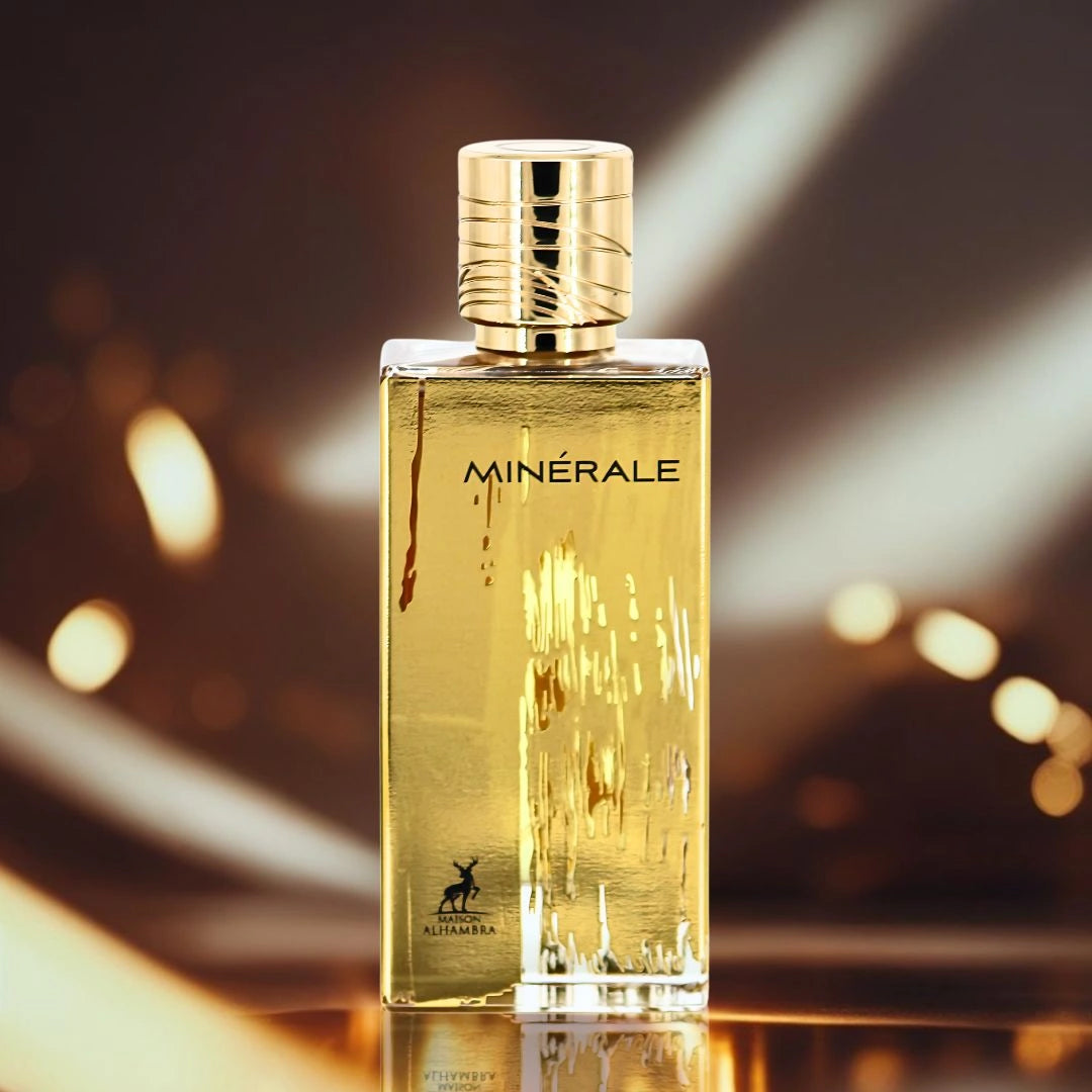 Minerale Gold Eau De Parfum Spray 100ml (3.4 Oz) By Maison Alhambra | Smoky Patchouli, Osmanthus Silk, Suede-Kissed Woods