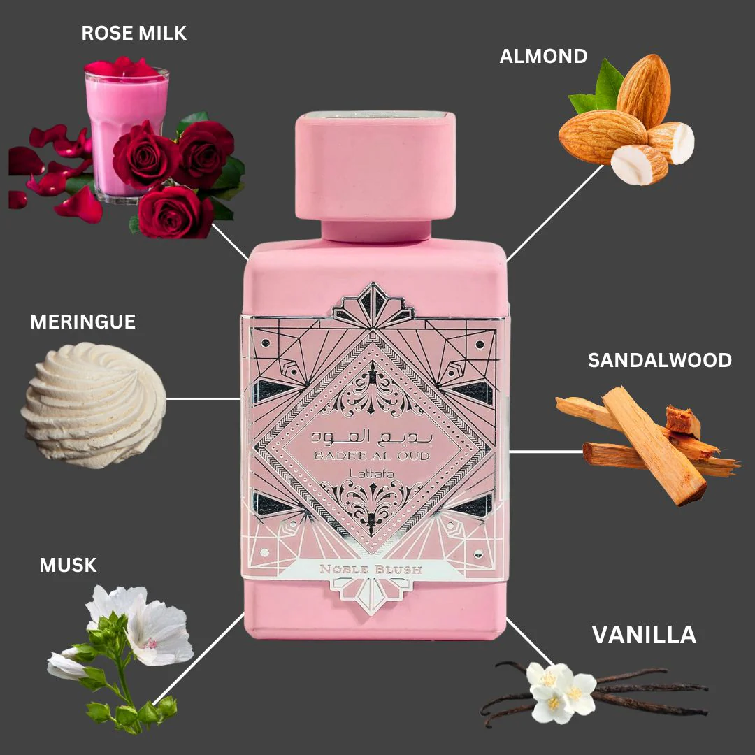 Bad'ee Al Oud Noble Blush Eau De Parfum Spray 100ML (3.4 OZ) By Lattafa |